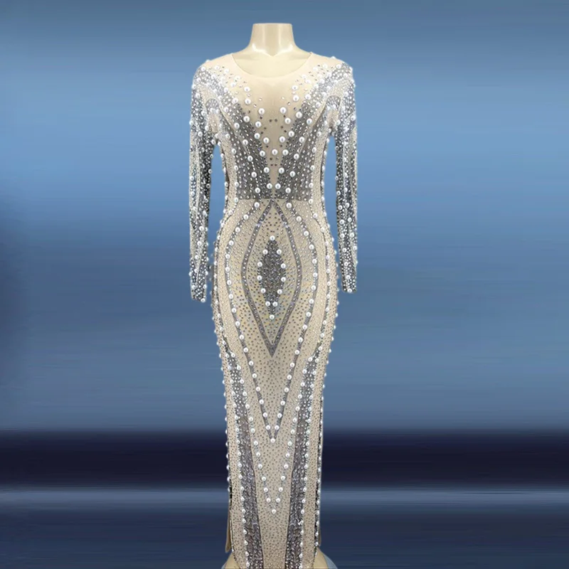 NOVANCE Y2173 High Fashion Elegant Pearl Crystal Stripes Mother of the  Bride Dresses Custom Made Evening Dress Wedding Party