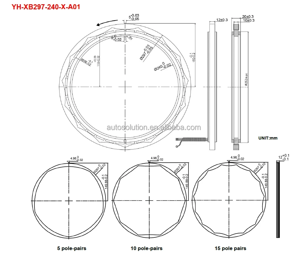 Axial Flux Motor, 297mm, passive, ABSOLUTE ENCODER - detail 16