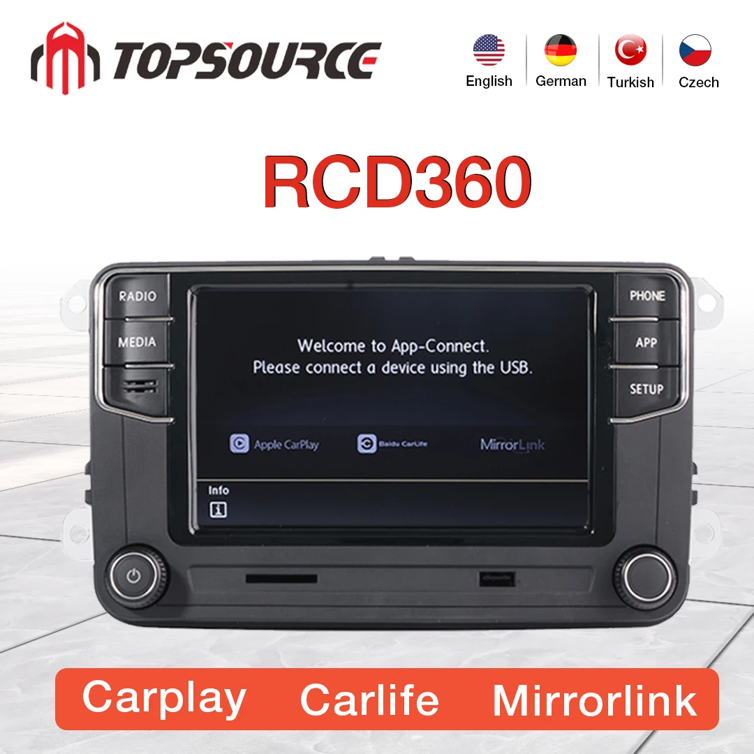 Rcd 360 TOPSOURCE Factory RCD360 Carplay Car Radio Car Gps Stereo Audio ForVW ...