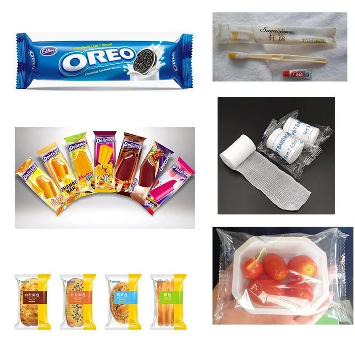 Kulfi and Garri Pillow Packing Machine Horizontal Food Packaging Machinery for Bags and Pouches with Labeling Filling Function