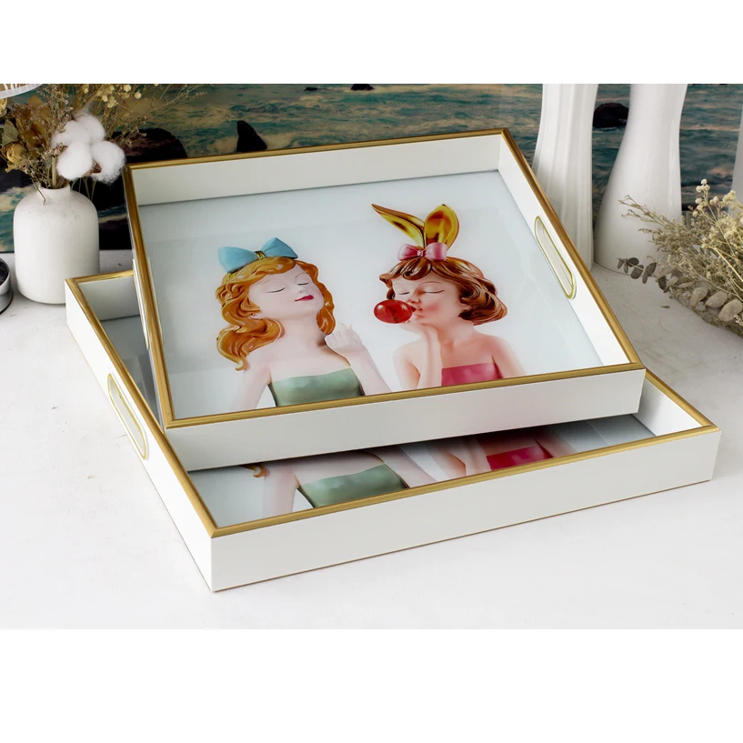 Гостиничный номер чайный поднос наборы для ресторанов сервировочный стеклянный отеля