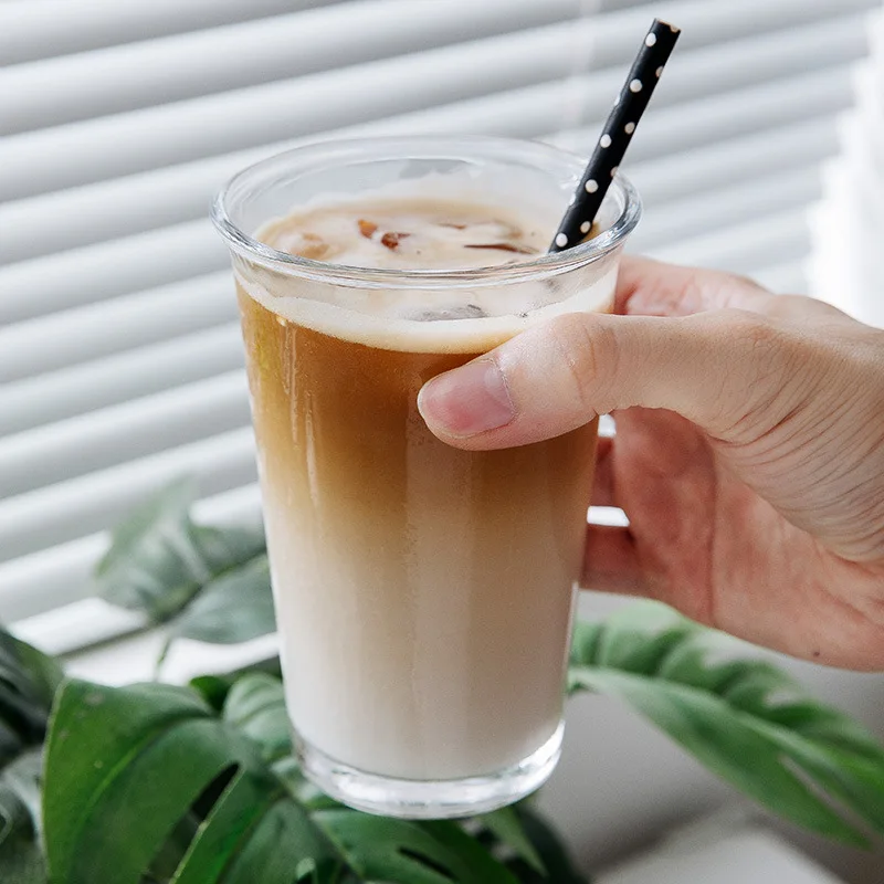 Solhui Large Sized Alphabet Glass Milk Coffee Juice Cups Blank Glass Cup