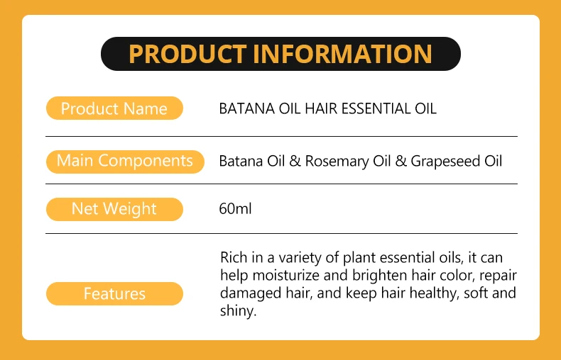 Oem Organic Batana Hair Serum Oil With Rosemary Nourishing Shiny Hair Care Moisturizer Products Manufacturers Private Label