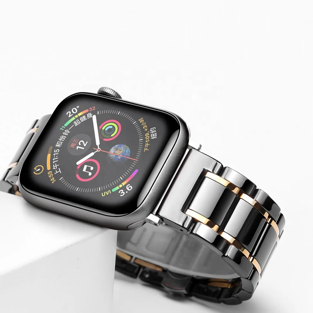 New Ceramic With Stainless Steel Strap Bracelet For Iwatch 3 2 1 38mm 42mm Ceramic  Watch Band For Apple Watch 4 44mm 40mm - Buy Ceramic Band For Apple Watch  Product on Alibaba.com