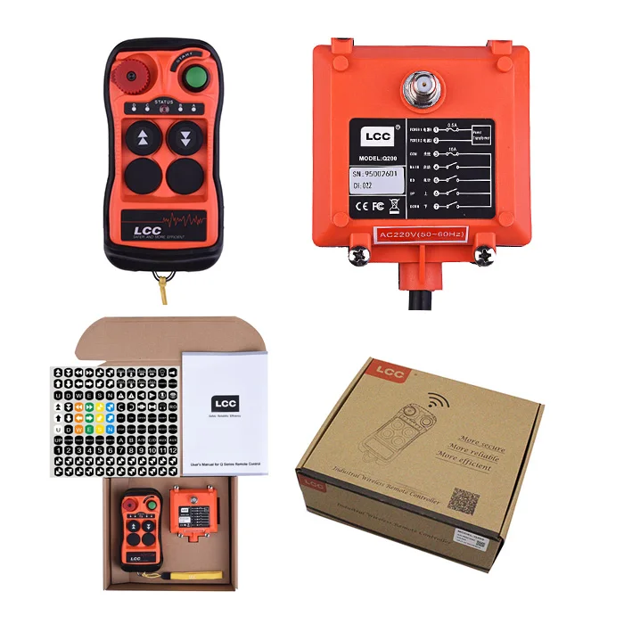 Q200 2 Button Single Speed Industrial Waterproof Wireless Remote Control for Crane