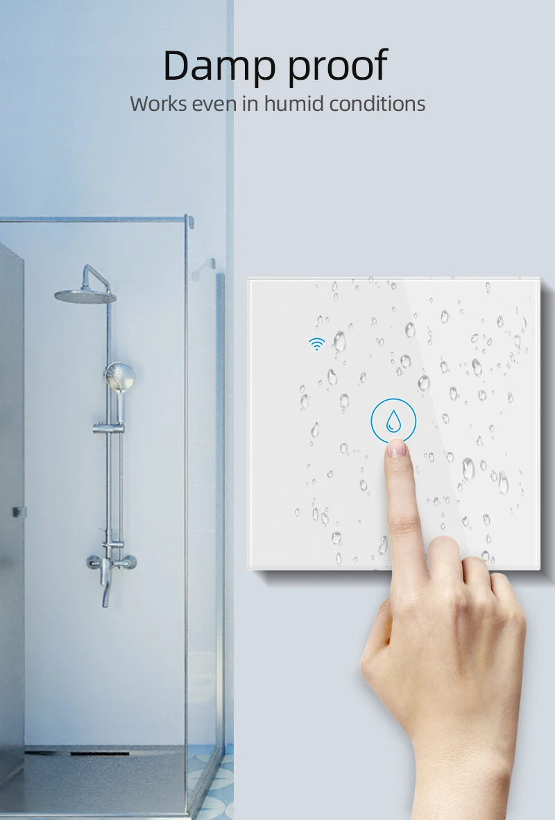 Tuya WiFi Touch Switch for Boiler Water Heater 40A EU Panel App Timer ON OFF Automatically Works with Google Home Alexa