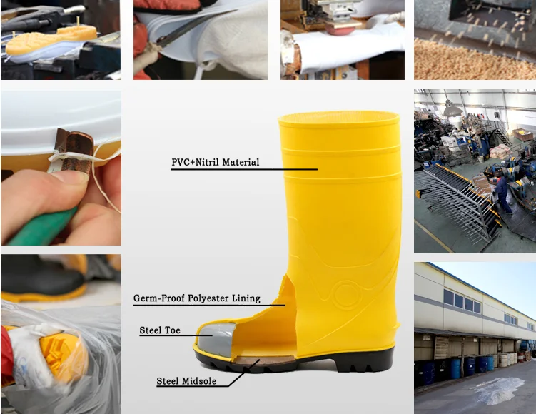 Working Custom Wellies Men Pvc Safety Gumboots Rain Boots Wholesale