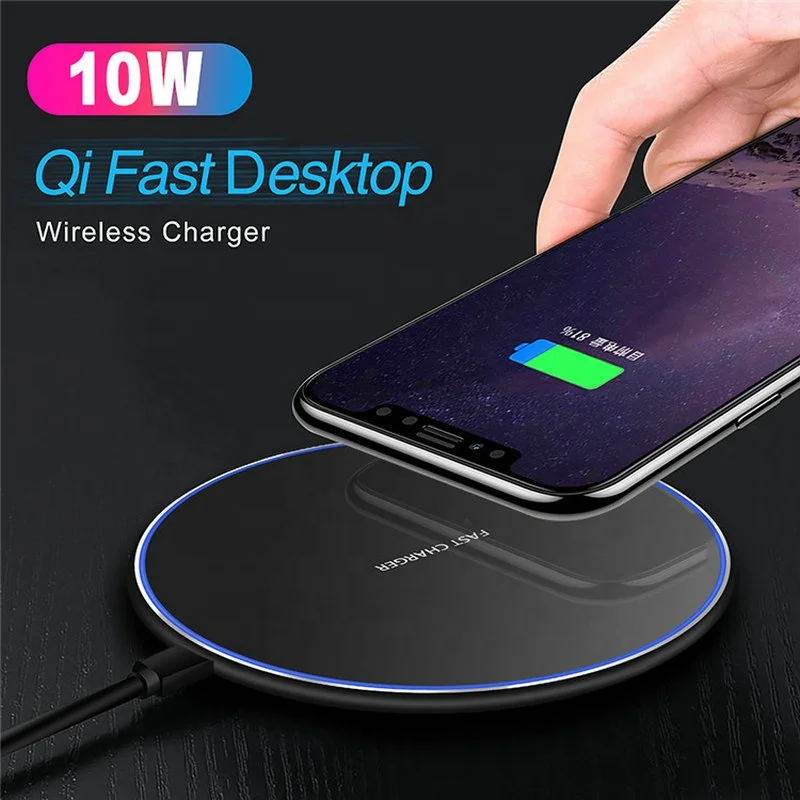 10W Wireless Charger with LED Ring Fast Safe Charging