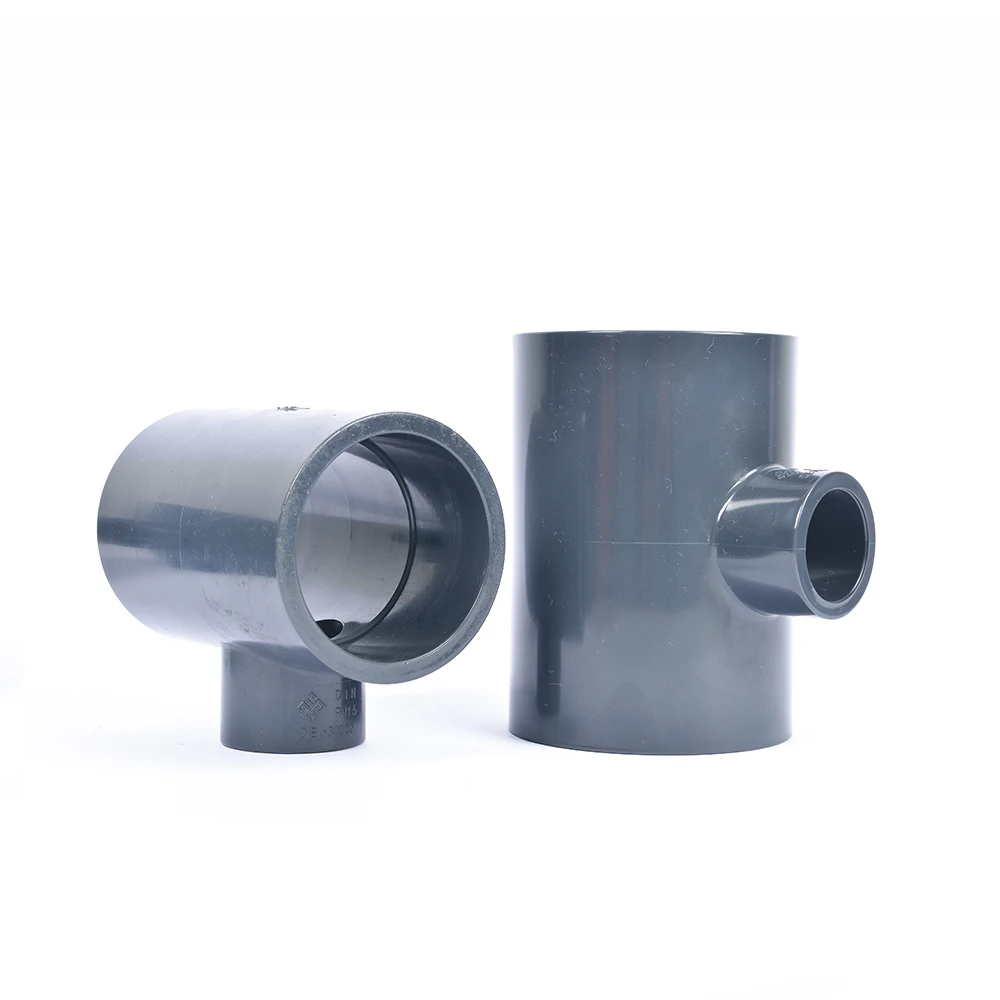 Manufacturer Industrial Grade plastic reducer tee UPVC plumbing fittings PVC-U Reducing tee price