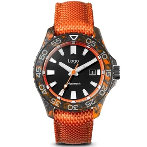Custom SW200-1 Automatic Watches Carbon Luxury Super Luminous Forged Carbon Fiber 20BAR Diving Men Mechanical Watches