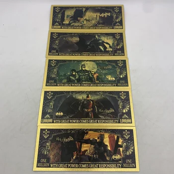 5types Famous Plastic Notes Bat Hero Gold Foil Banknotes Usa 100 Toy ...