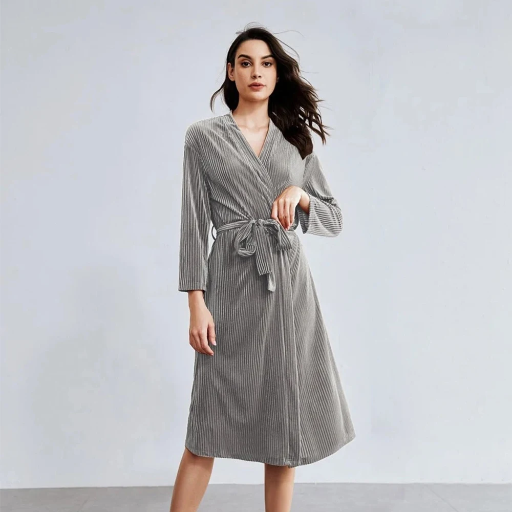 Terciopelo Batas Largas Mujer Invierno Mujer Batas Largas De Moda