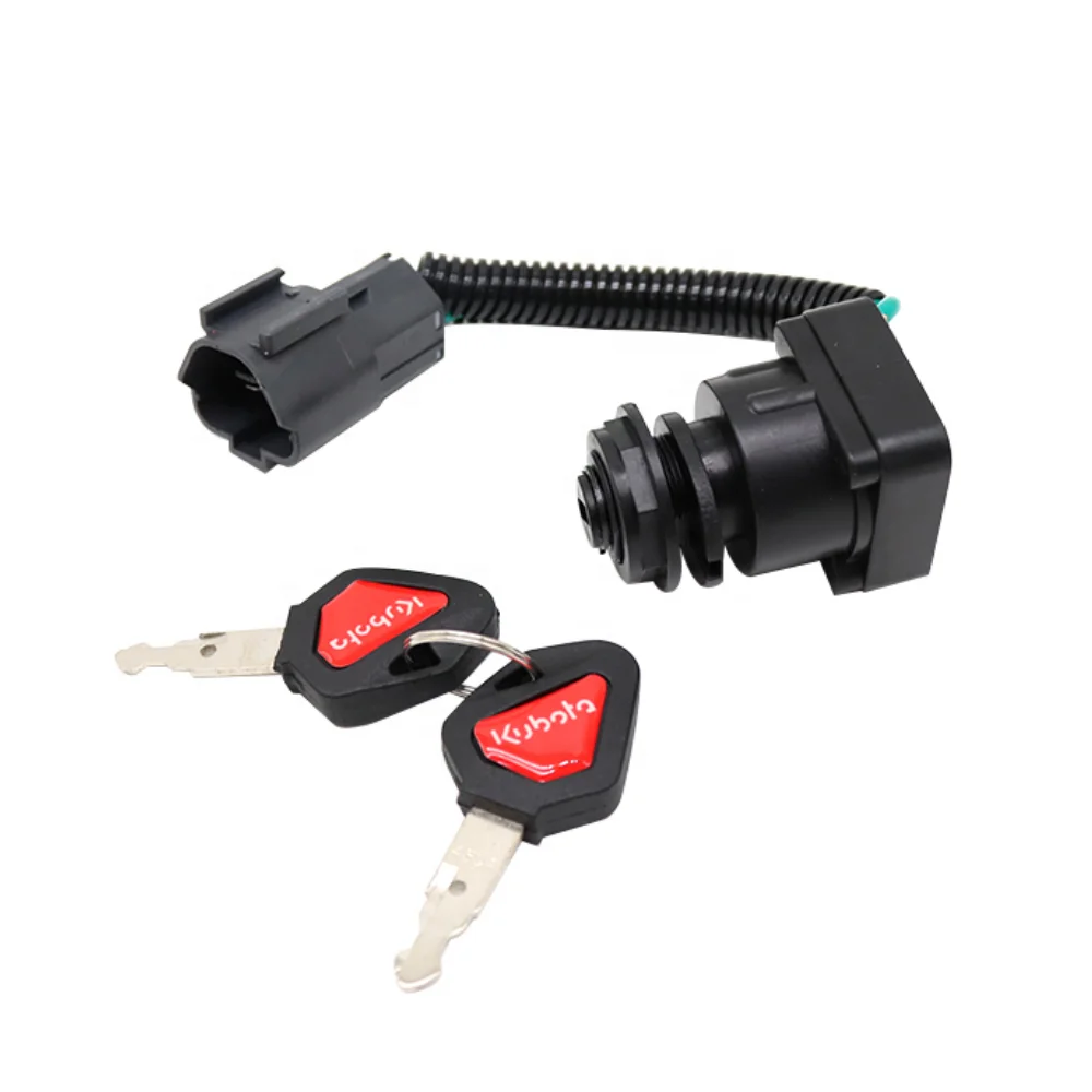 For Kubota Excavator Ignition Switch U15 20 30 35 KX155 161 Start Key Switch Electric Door Lock