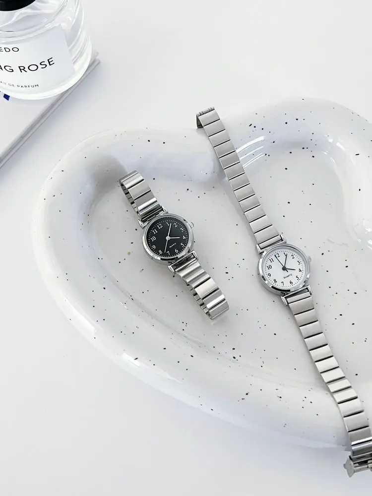 Ladies Mesh Strap Watch Fashion Simple Retro Small Round Watch for Women