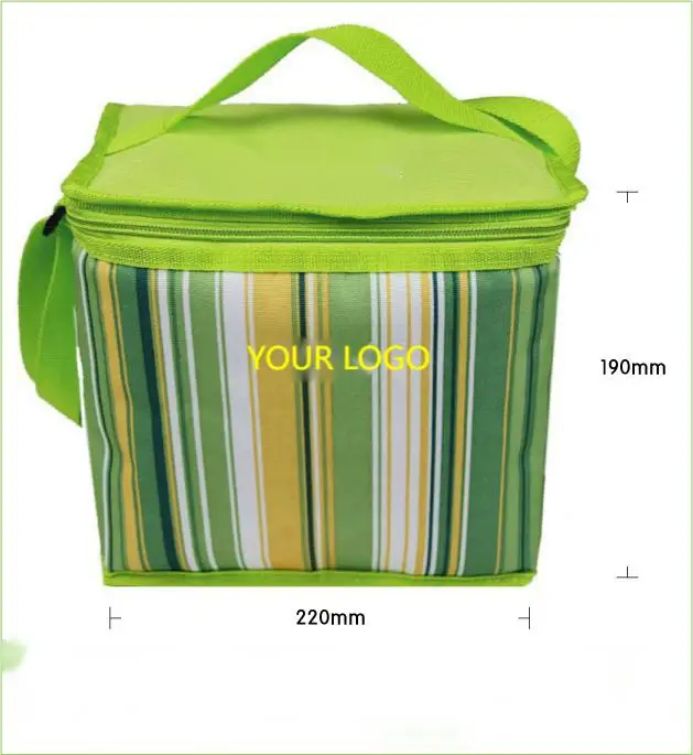 Outdoor Picnic Stripey Picnic Cooler Bags Custom Logo Insulated Lunch
