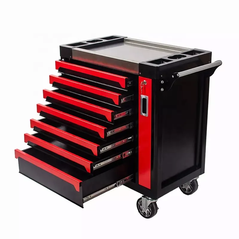 7 Drawers Rolling Metal Tool Cabinet Trolley Cart With Workshop Tool Sets Box Automobile Maintenance  Hardware Hardware Cabinet