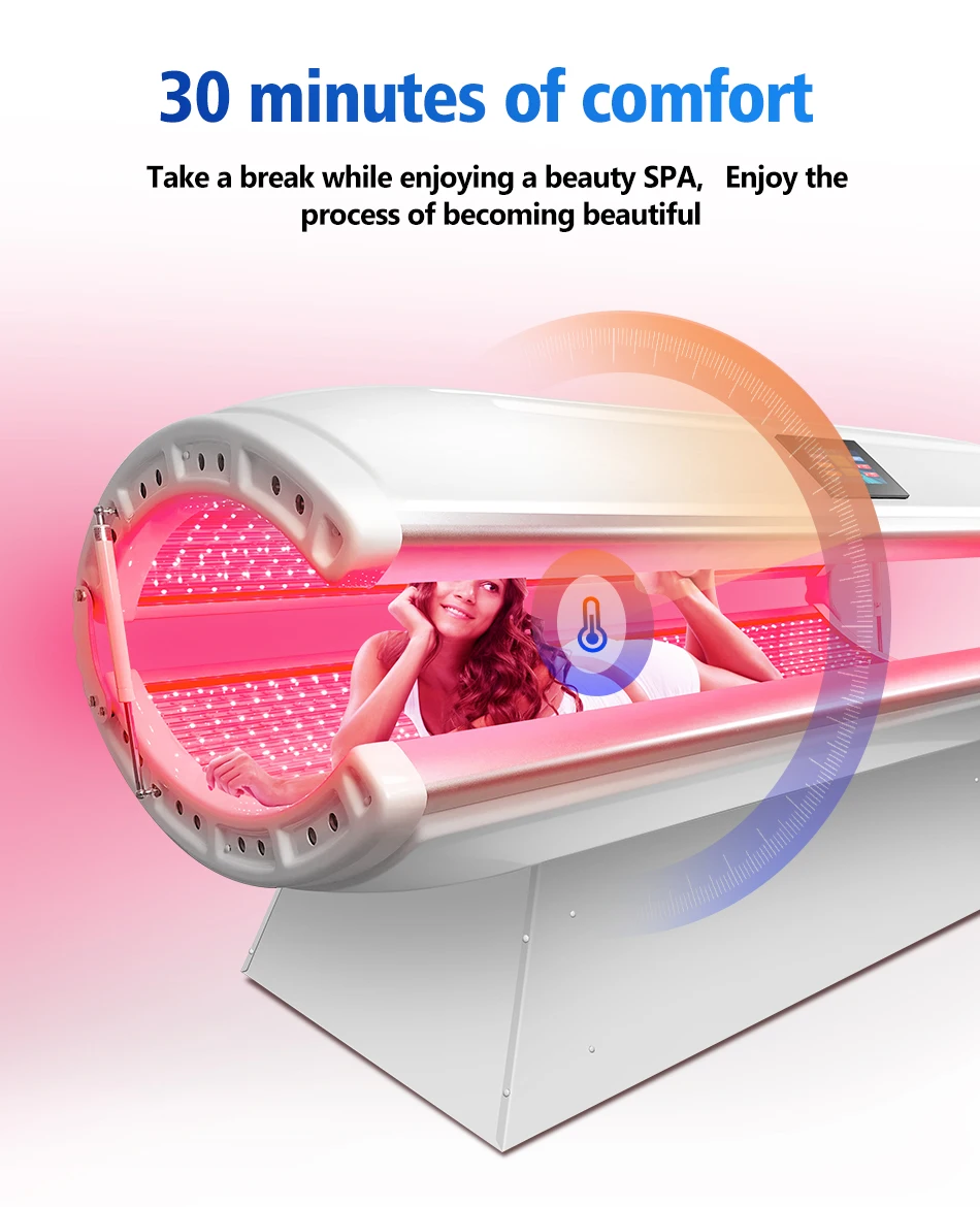 OEM Med Spa Whole Body Contouring 635nm 660nm 810nm 850nm Red Light Capsule Infrared LED Red Light Therapy Bed