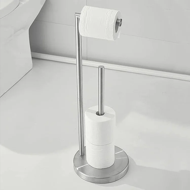Modern Bathroom Floor Stand Free Tissue Roll Holder Stainless Steel ...