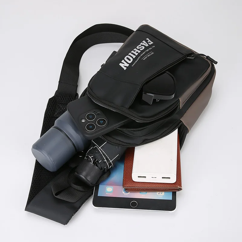 2025 Summer New Men's Chest Bag Anti Splashing Travel Outdoor Chest Bag Single Shoulder Crossbody Bag