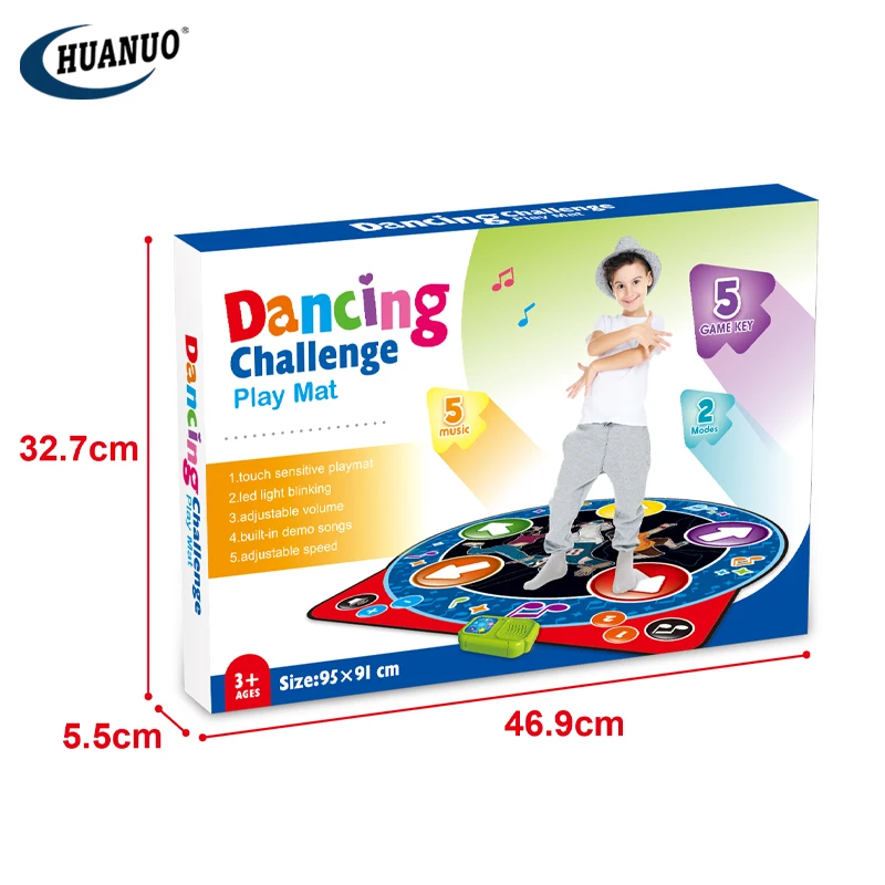 Kids Electronic Dance Pad With Led Lights Dance Mat Toys Music Dancing