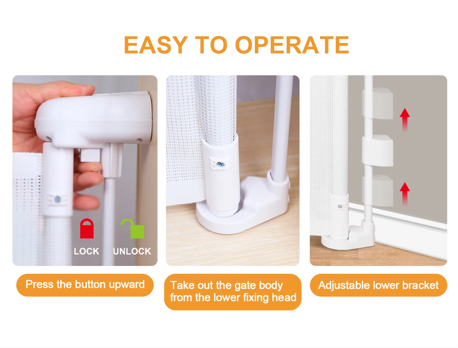 Retractable Corner Stair Gate For Awkward Stairs Baby Safety Hot