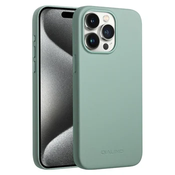 QIALINO Custom Design Handmade Phone Leather Case Snap On Back Cover for iPhone 15 16 Pro Max Shockproof Slim Case Magsafe
