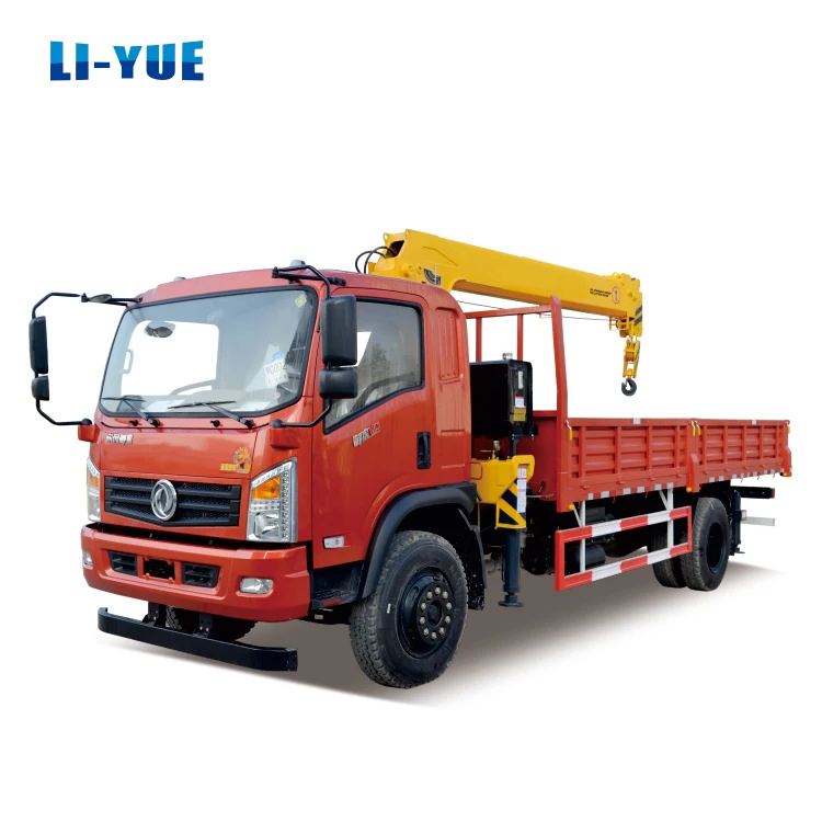 Dongfeng 4x2 170 HP Cummins Engine 5 Ton Tipper Dump Truck with Mounted Crane