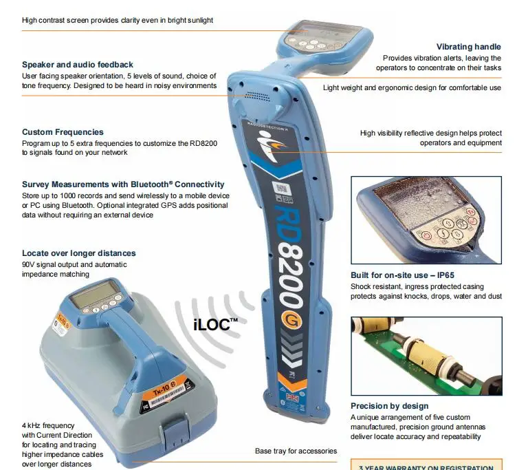 Detector de Tuberias y Cables Radiodetection RD8100 – Master Detector  Colombia