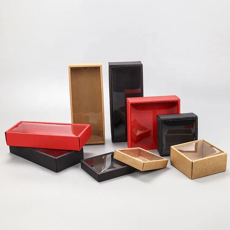 Frosted Pvc Sleeve Window Paper Cake Bakery Cookie Pastry Drawer Boxes