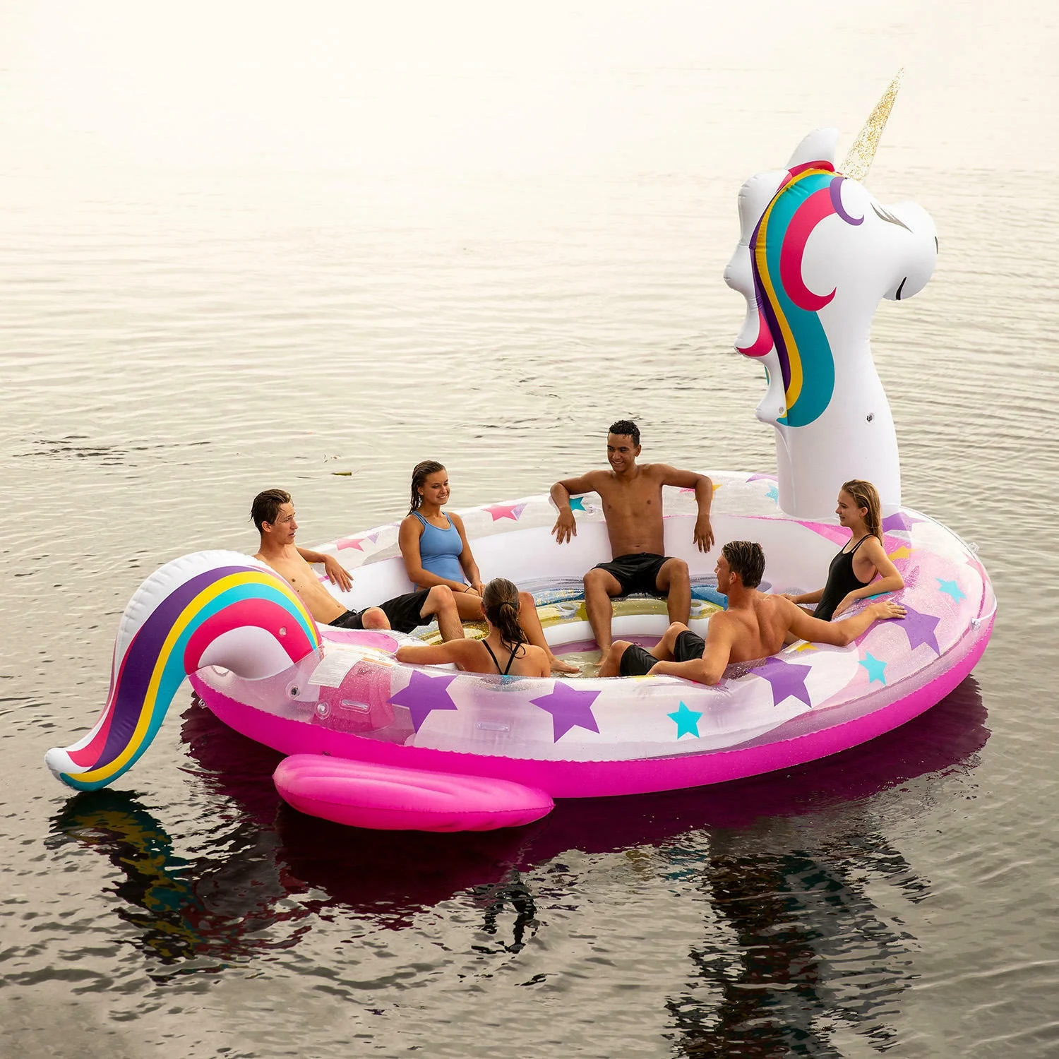 Person Inflatable Rainbow Unicorn Pool Float Gigantic Inflatable Party  Bird Island