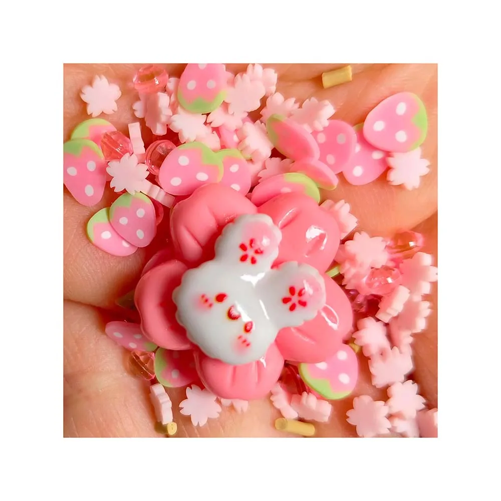 Kawaii Animal Charms Flatback Resin Embellishments Bunnies Slime Beads...