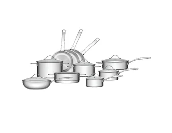 10 pcs Customisable Frying Pan Wok Induction Stainless Steel Kitchen Cookware Set