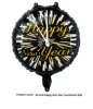 Black 18-inch Happy New Year black and gold round balloon