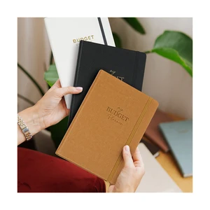Custom logo Pu Leather Budget Planner Hardcover Notebook Undated Monthly Weekly Finance Organizer Hardcover Journal With Sticker