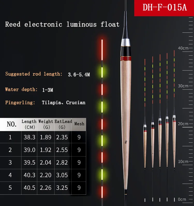 Dh15 Hot Sale Durable Tilapia Crucian Fishing Float Reed Electronic