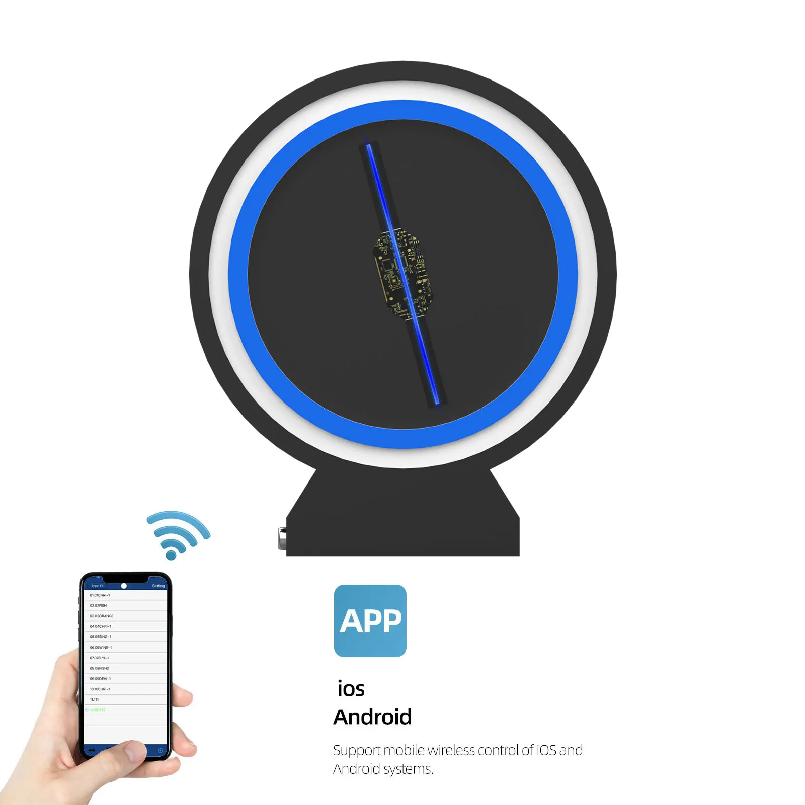 Missyou 3D Hologram Fan - 14cm Holographic Advertising Display