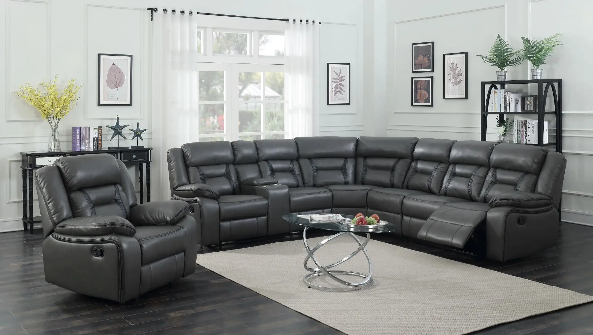 Modern Modular Manual Zoy Recliner Couch Sectional Reclinable Electric ...