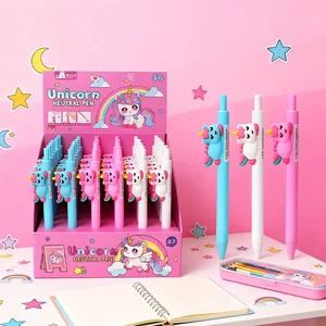 Top-Selling Unicorn Cartoon Neutral Pen - 0.7mm Press-Type Black Refill, Kawaii School Office Supplies