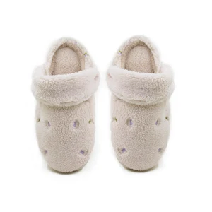 Women's New Fashion Style Fluffy Warm Anti-Slip Soft Fur Plush Comfort Indoor/Outdoor Use Winter Slides Closed Toe Lightweight