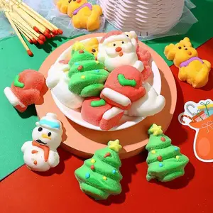 Cute Marshmallow Cartoon Candy Bag Fruity Flavored Snowman Old Man Strictly Selected for Christmas Wholesale