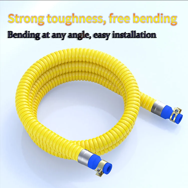Pvc Coated Flexible Yellow Stainless Steel Gas Hose For Natural Gas