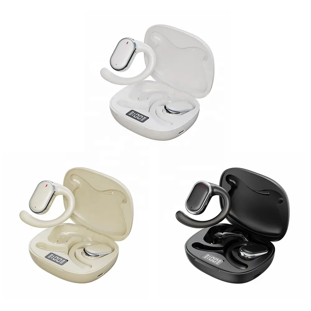 X93 Power Display Stereo Wireless in Ear Hanging Headphone ENC Noise Reduction Earhook Earphones Headphones with Touch Display