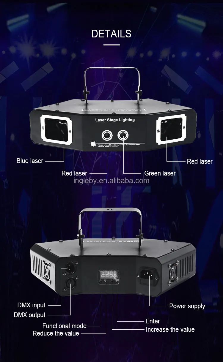 Dmx Control Laser Light Show Equipment Rgb Beam Effect Stage Lighting 4