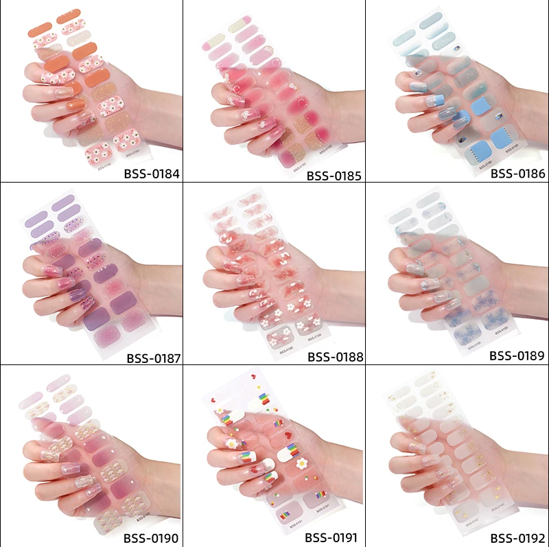 Factory Supplier New Gel Nail Stickers Self Adhesive Semi Cured Gel ...