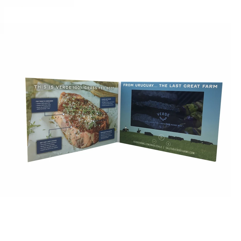 IPS Screen 7 Inch 2G Memory A5 A4 Size Digital Module LCD Video Brochure Card Digital Catalog Advertising Card