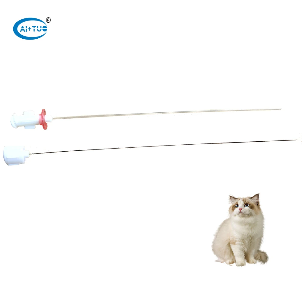 Single Use Open-End Veterinary Urethral Catheter with Stylet Probe 1.3*130mm for Dog Diagnoses for Cats Luer