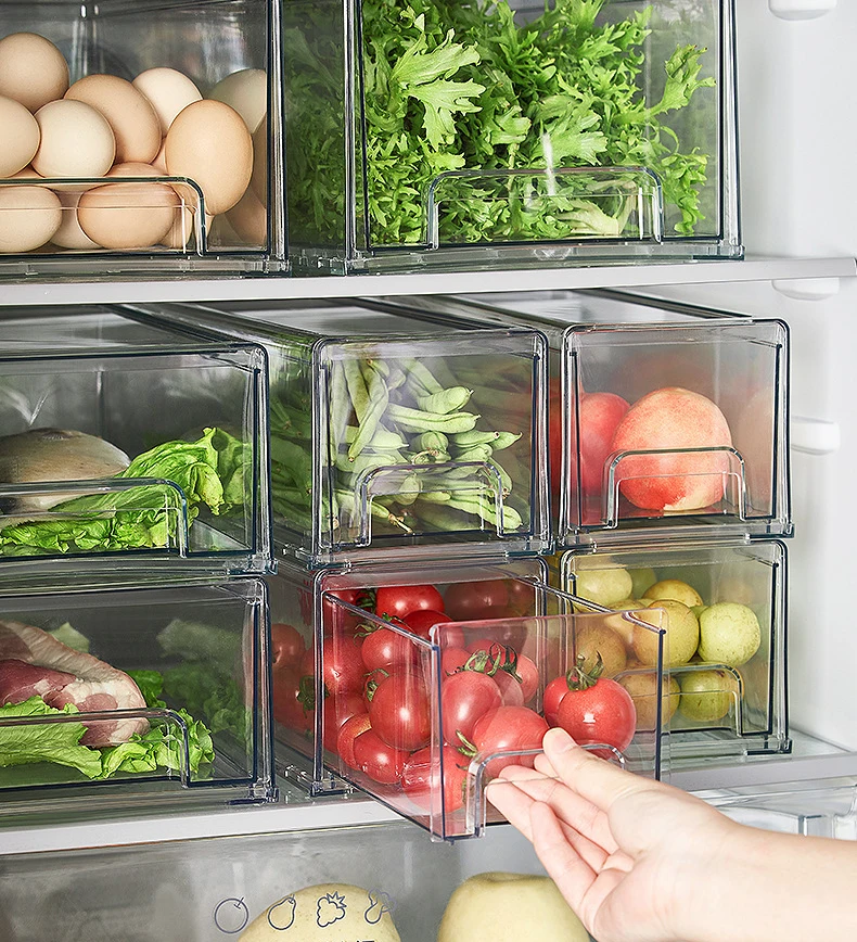 DS1787 Küchen-Aufbewahrungsboxen Kühlschrank-Organizer Transparente Stapelbare Ausziehbare Kühlschrank-Organizer-Behälter Kühlschrank-Schubladen| Alibaba.com