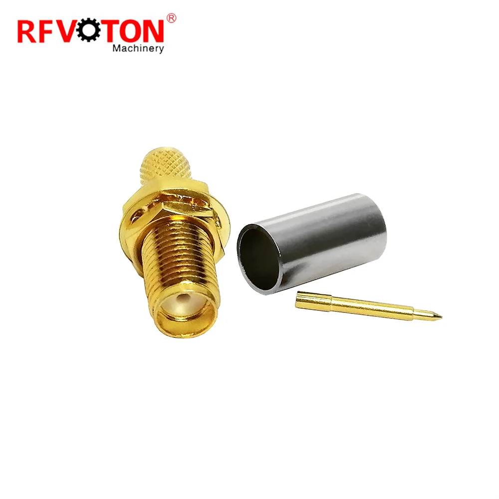 Factory Price RFvoton Reverse Polarity RP Inverted Sma Female Jack Crimp Rg58 Cable  Rf Coaxial Coax Connector Converter Rohs