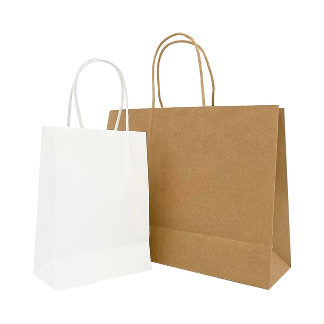 Paper Bag Custom Printed Kraft Paper Bags Recyclable Shopping Clothing Gift Bag Food Take Away With Your Own Logo