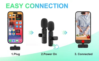 2 in 1 Portable K9 Lavalier Wireless Microphone Dual Mics Outdoor Live Radio Wireless Microphone detail image